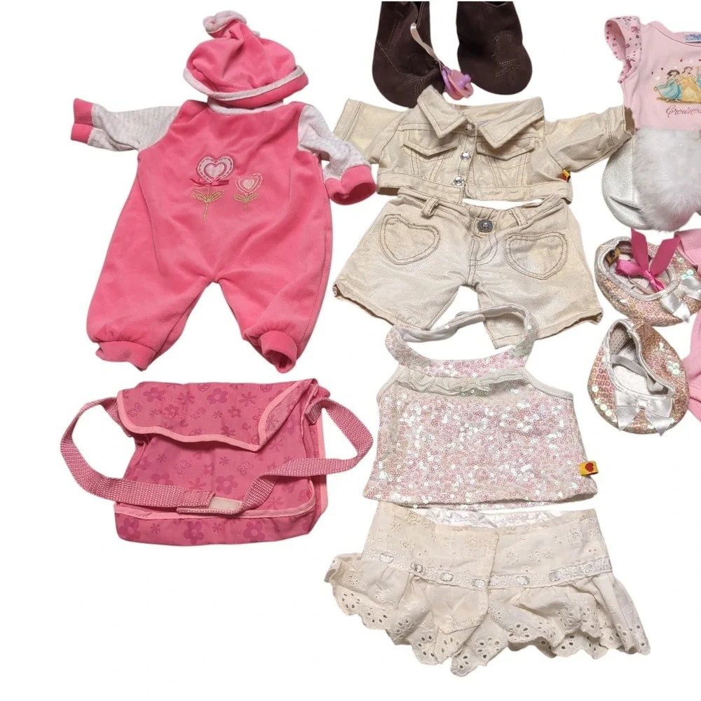 Build A Bear BAB Girl Clothes 20 pc Lot Clothing Shoes Outfits Accessories FAIR